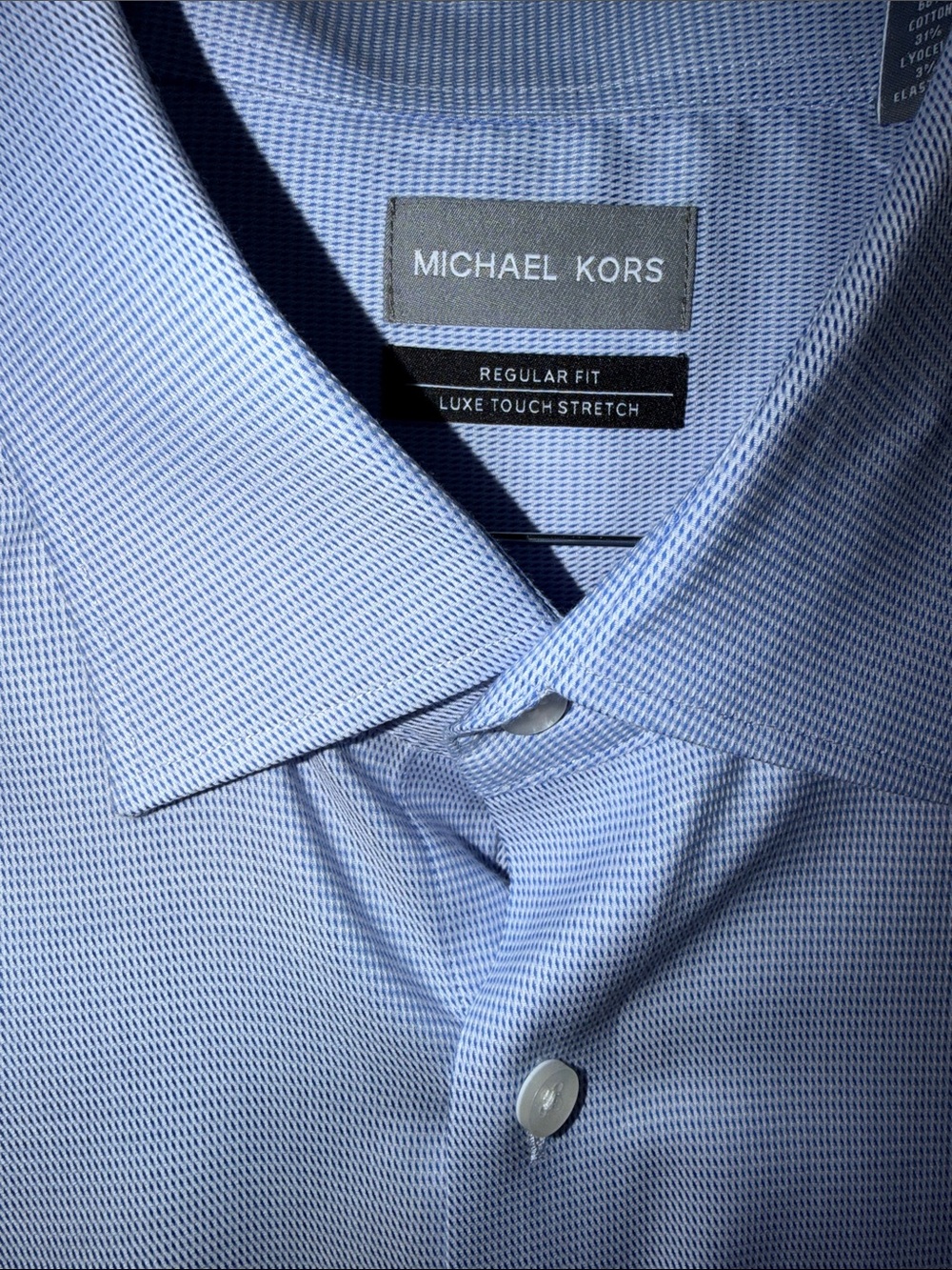Michael Kors Light Blue Textured Dress Shirt